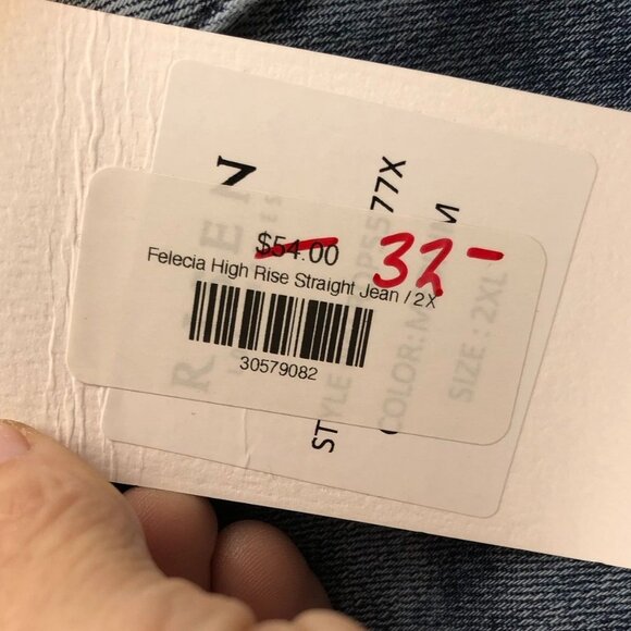 NWT Risen Jeans Womens Felecia Jeans Size 2XL High Rise Straight Leg Blue Denim - Picture 11 of 16